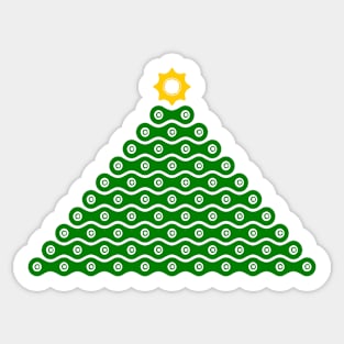 Cycling Christmas Tree (NoText - Red Background) Sticker